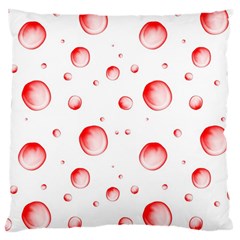 Red Drops On White Background Large Cushion Case (two Sides) by SychEva