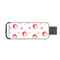 Red Drops On White Background Portable Usb Flash (one Side) by SychEva