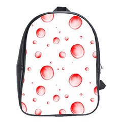 Red Drops On White Background School Bag (xl) by SychEva