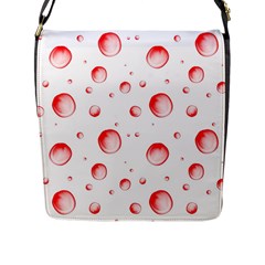 Red Drops On White Background Flap Closure Messenger Bag (l) by SychEva