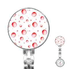 Red Drops On White Background Stainless Steel Nurses Watch by SychEva