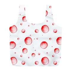 Red Drops On White Background Full Print Recycle Bag (l) by SychEva