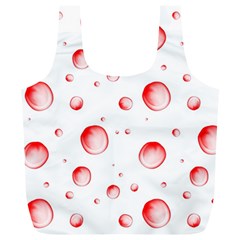 Red Drops On White Background Full Print Recycle Bag (xl) by SychEva