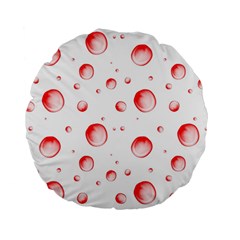 Red Drops On White Background Standard 15  Premium Flano Round Cushions by SychEva