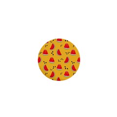 Slices Of Juicy Red Watermelon On A Yellow Background 1  Mini Magnets by SychEva