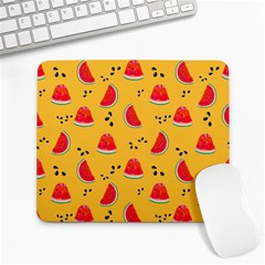 Slices Of Juicy Red Watermelon On A Yellow Background Large Mousepads