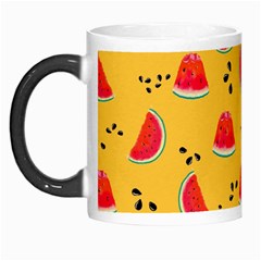 Slices Of Juicy Red Watermelon On A Yellow Background Morph Mugs by SychEva