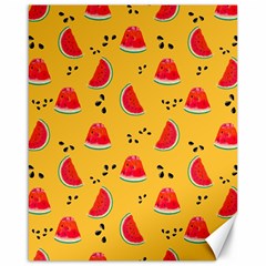 Slices Of Juicy Red Watermelon On A Yellow Background Canvas 16  x 20 