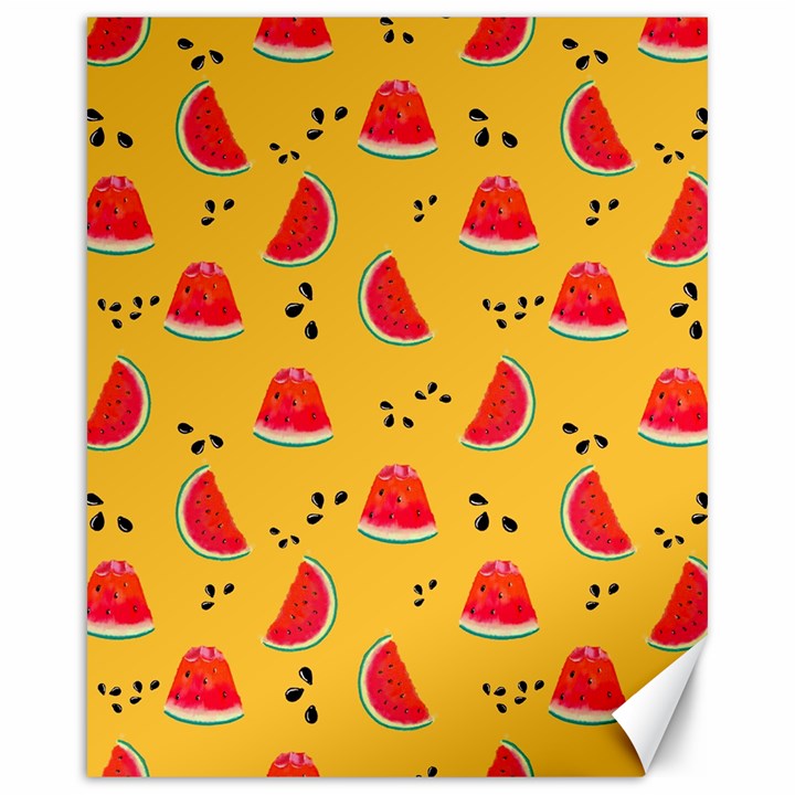 Slices Of Juicy Red Watermelon On A Yellow Background Canvas 16  x 20 