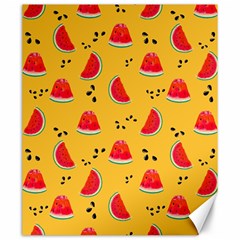 Slices Of Juicy Red Watermelon On A Yellow Background Canvas 20  x 24 