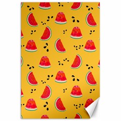 Slices Of Juicy Red Watermelon On A Yellow Background Canvas 20  x 30 