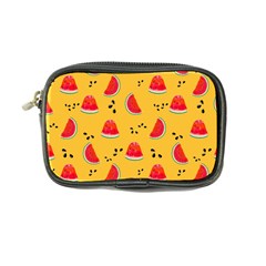 Slices Of Juicy Red Watermelon On A Yellow Background Coin Purse