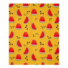 Slices Of Juicy Red Watermelon On A Yellow Background Shower Curtain 60  X 72  (medium)  by SychEva