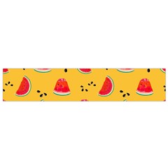 Slices Of Juicy Red Watermelon On A Yellow Background Small Flano Scarf