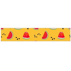 Slices Of Juicy Red Watermelon On A Yellow Background Large Flano Scarf  by SychEva