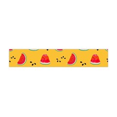 Slices Of Juicy Red Watermelon On A Yellow Background Flano Scarf (mini) by SychEva