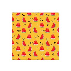 Slices Of Juicy Red Watermelon On A Yellow Background Satin Bandana Scarf