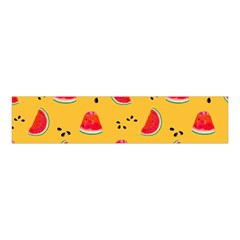 Slices Of Juicy Red Watermelon On A Yellow Background Velvet Scrunchie by SychEva