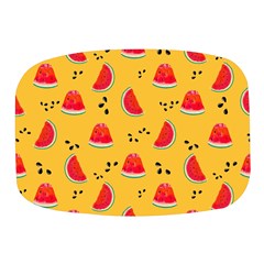 Slices Of Juicy Red Watermelon On A Yellow Background Mini Square Pill Box