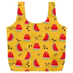 Slices Of Juicy Red Watermelon On A Yellow Background Full Print Recycle Bag (XXL)