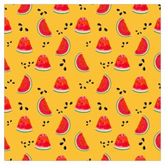 Slices Of Juicy Red Watermelon On A Yellow Background Lightweight Scarf 