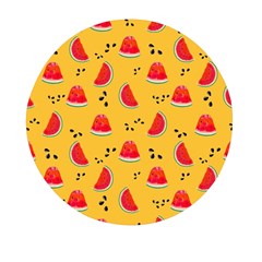 Slices Of Juicy Red Watermelon On A Yellow Background Mini Round Pill Box (Pack of 5)