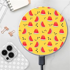 Slices Of Juicy Red Watermelon On A Yellow Background Wireless Charger