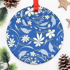 Folk Flowers Pattern Ornament (round) by Eskimos