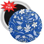 Folk flowers pattern 3  Magnets (10 pack)  Front