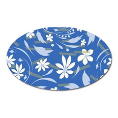 Folk Flowers Pattern Oval Magnet by Eskimos