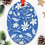 Folk flowers pattern Oval Ornament (Two Sides) Back