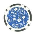 Folk flowers pattern Poker Chip Card Guard Front