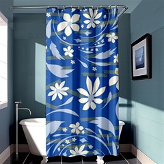 Folk Flowers Pattern Shower Curtain 36  X 72  (stall)  by Eskimos