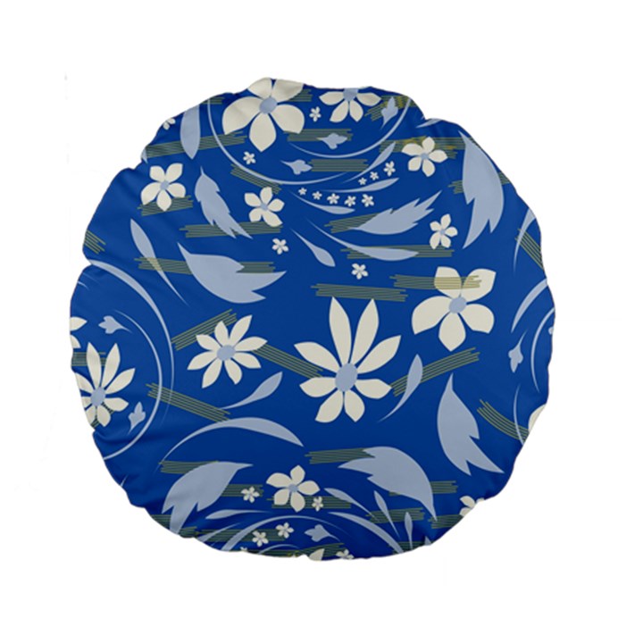 Folk flowers pattern Standard 15  Premium Round Cushions