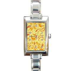 Folk Flowers Pattern Rectangle Italian Charm Watch by Eskimos