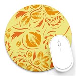 Folk flowers pattern Round Mousepads Front