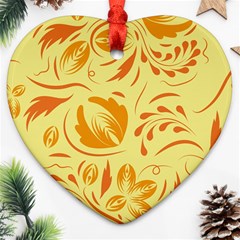 Folk Flowers Pattern Ornament (heart)