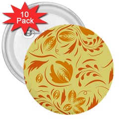 Folk Flowers Pattern 3  Buttons (10 Pack) 