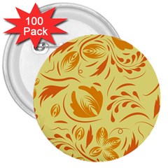 Folk Flowers Pattern 3  Buttons (100 Pack) 