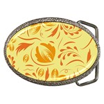 Folk flowers pattern Belt Buckles Front