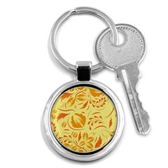 Folk Flowers Pattern Key Chain (round) by Eskimos