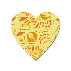 Folk Flowers Pattern Heart Magnet by Eskimos