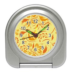 Folk Flowers Pattern Travel Alarm Clock