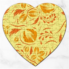 Folk Flowers Pattern Jigsaw Puzzle (heart)