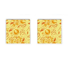 Folk Flowers Pattern Cufflinks (square) by Eskimos