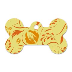 Folk Flowers Pattern Dog Tag Bone (one Side)