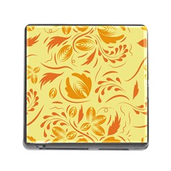 Folk Flowers Pattern Memory Card Reader (square 5 Slot)