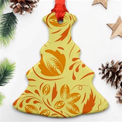 Folk Flowers Pattern Christmas Tree Ornament (two Sides) by Eskimos