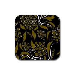 Folk Flowers Pattern  Rubber Coaster (square)  by Eskimos