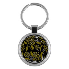 Folk Flowers Pattern  Key Chain (round) by Eskimos